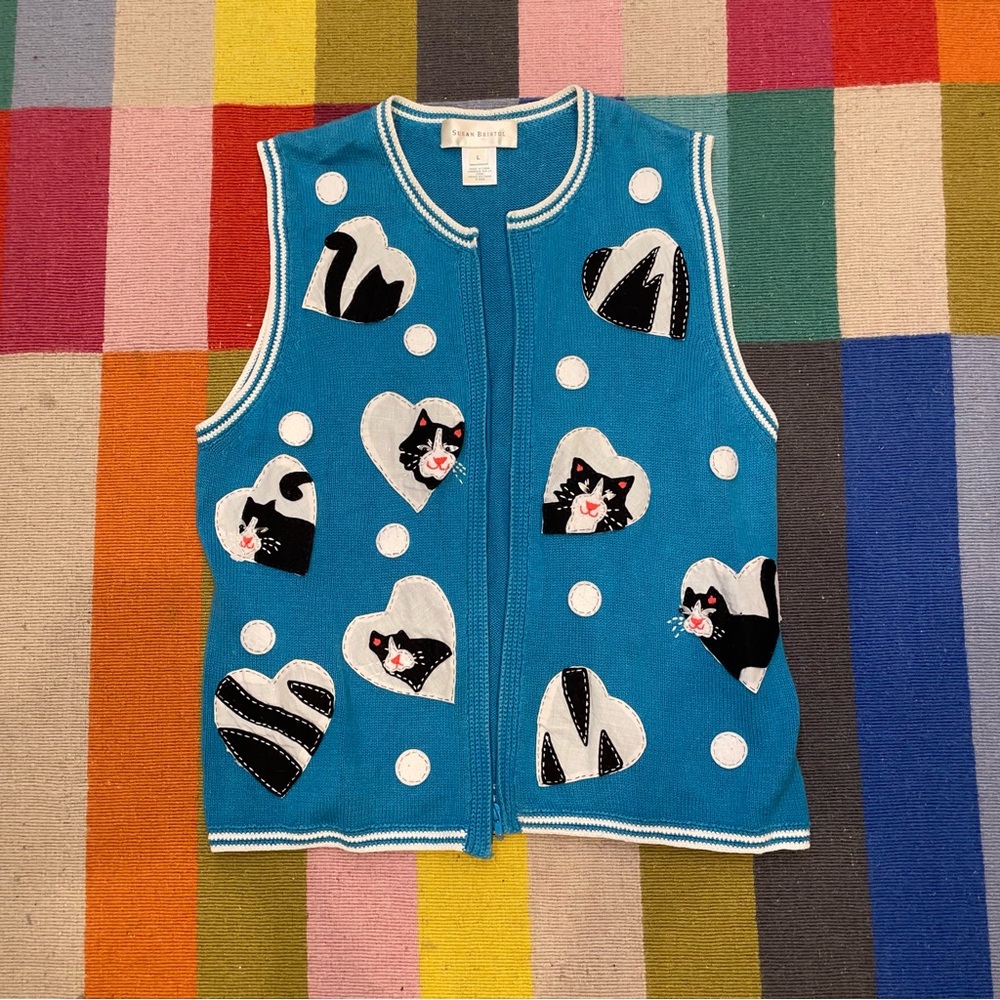 Y2K Blue Cat Vest